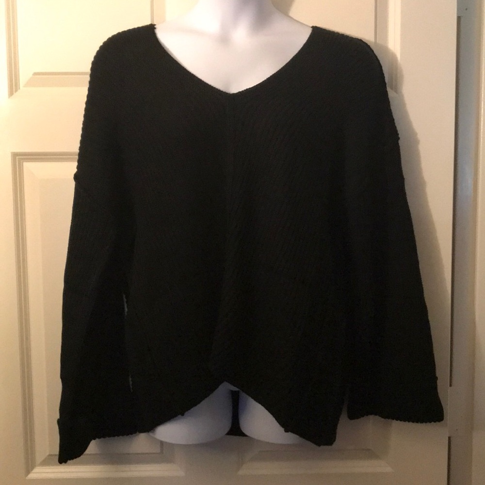 New, never worn black bell sleeve sweater!